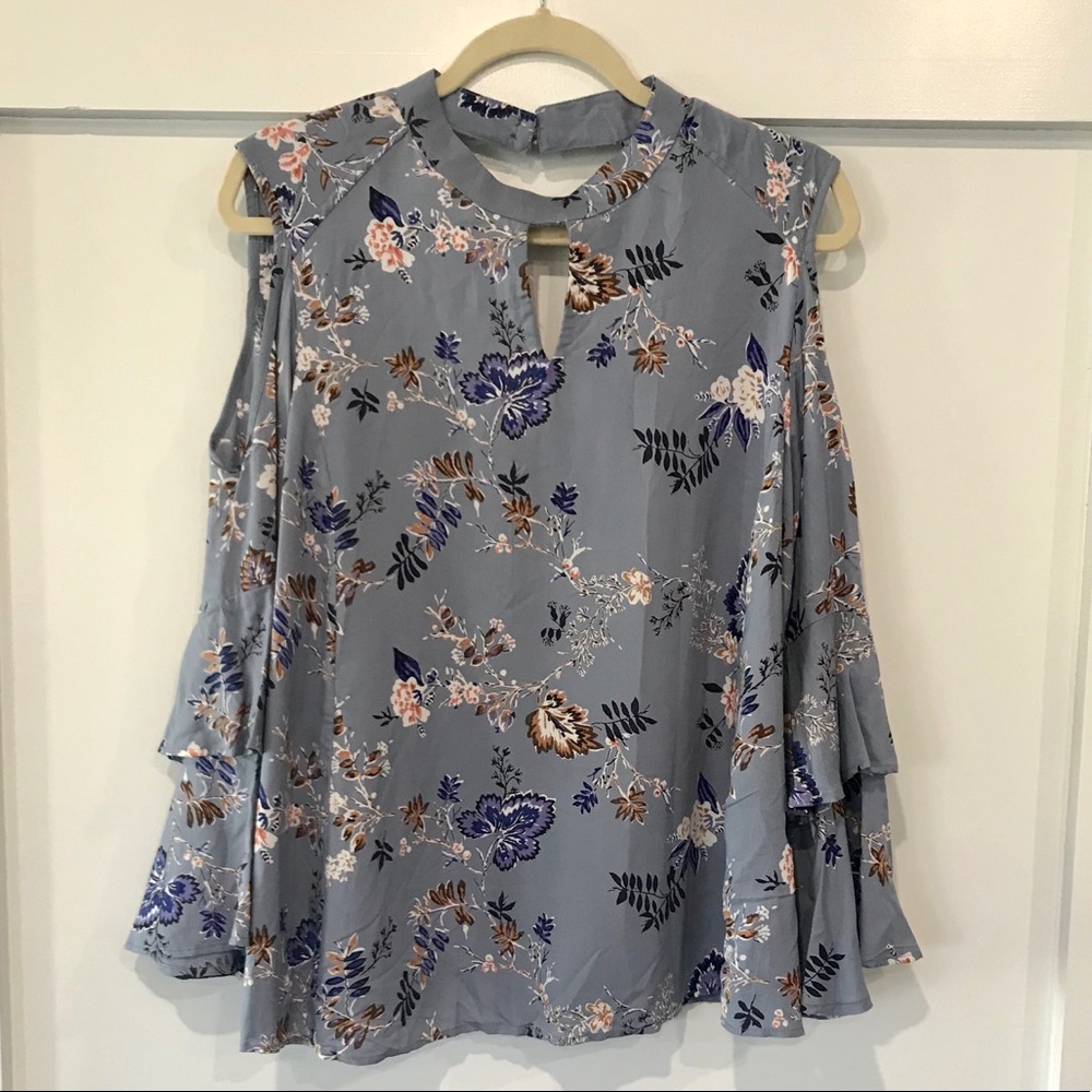 Cold Shoulder Bell Sleeve Top